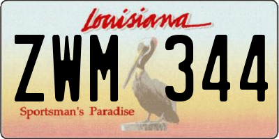 LA license plate ZWM344