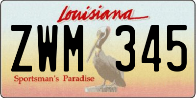 LA license plate ZWM345