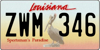 LA license plate ZWM346