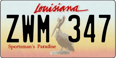 LA license plate ZWM347