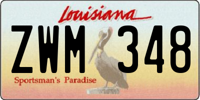 LA license plate ZWM348