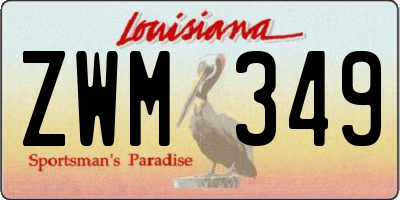 LA license plate ZWM349
