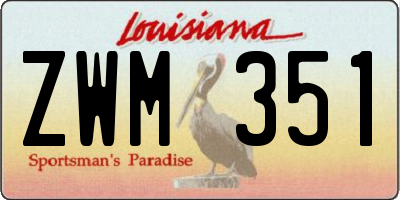 LA license plate ZWM351