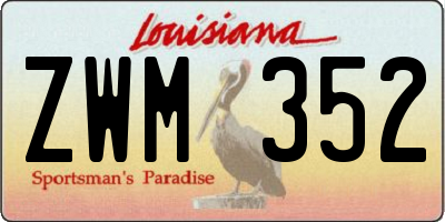 LA license plate ZWM352