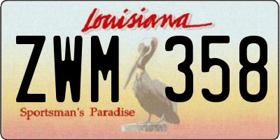 LA license plate ZWM358