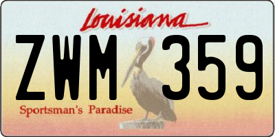 LA license plate ZWM359