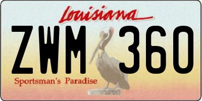 LA license plate ZWM360