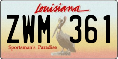 LA license plate ZWM361