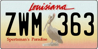 LA license plate ZWM363