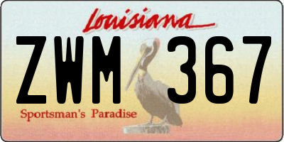 LA license plate ZWM367