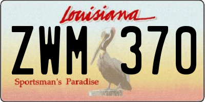 LA license plate ZWM370