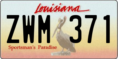 LA license plate ZWM371