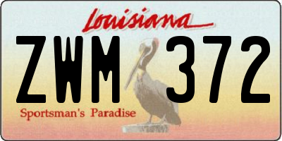 LA license plate ZWM372