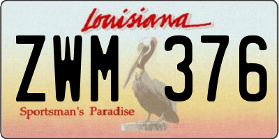 LA license plate ZWM376