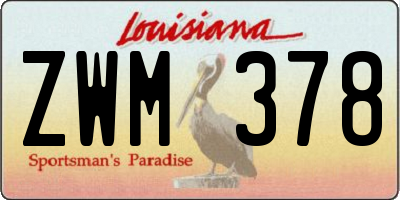 LA license plate ZWM378
