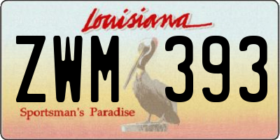 LA license plate ZWM393