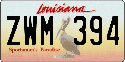 LA license plate ZWM394