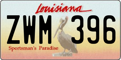 LA license plate ZWM396