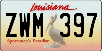 LA license plate ZWM397