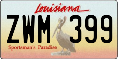 LA license plate ZWM399