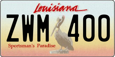 LA license plate ZWM400