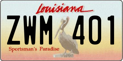 LA license plate ZWM401