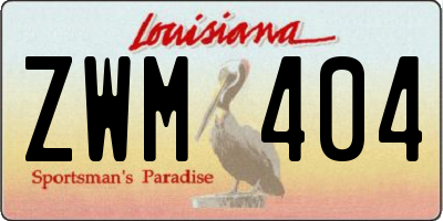 LA license plate ZWM404