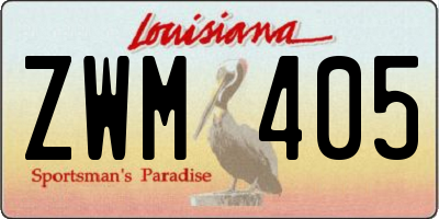 LA license plate ZWM405