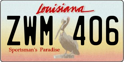 LA license plate ZWM406