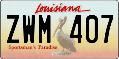 LA license plate ZWM407