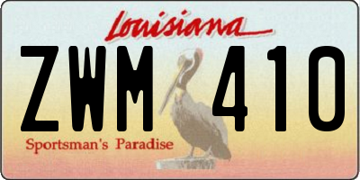 LA license plate ZWM410