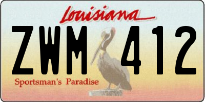 LA license plate ZWM412