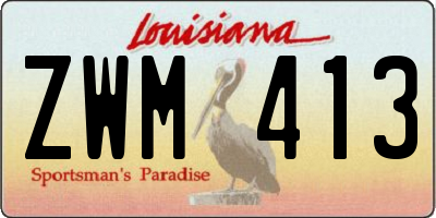 LA license plate ZWM413