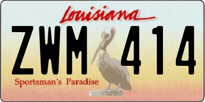 LA license plate ZWM414