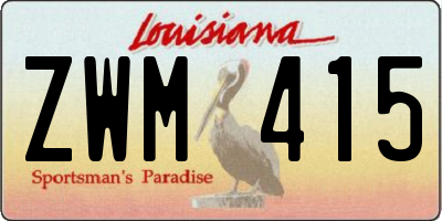 LA license plate ZWM415