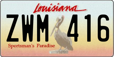 LA license plate ZWM416