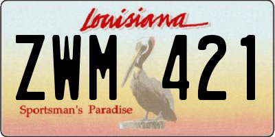 LA license plate ZWM421