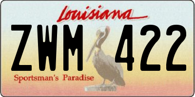 LA license plate ZWM422