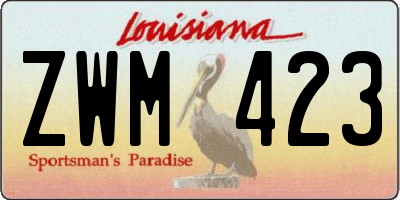 LA license plate ZWM423