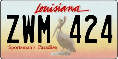 LA license plate ZWM424