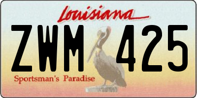 LA license plate ZWM425