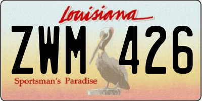 LA license plate ZWM426