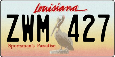 LA license plate ZWM427