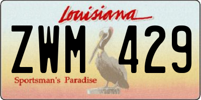 LA license plate ZWM429