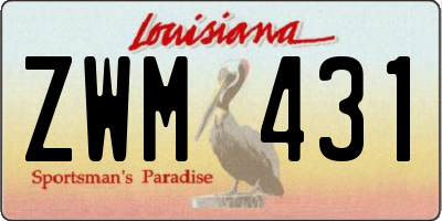 LA license plate ZWM431