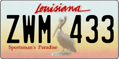 LA license plate ZWM433