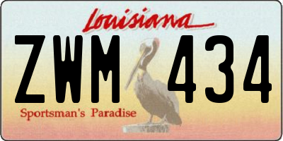 LA license plate ZWM434