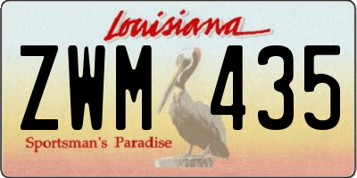 LA license plate ZWM435