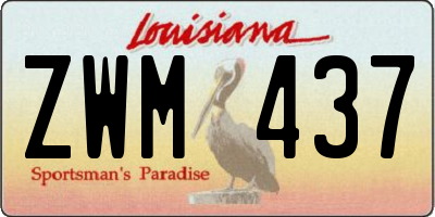 LA license plate ZWM437