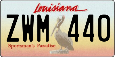 LA license plate ZWM440